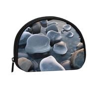 Stones Under Ice Prints Coin Purse Shell Mini Pouch Wallet Change Bag for Women Girls Kids
