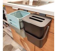stonespace Kitchen Countertop Composter, Hanging Small Trash Can With Sink Lid For Kitchen And Bathroom, Assembled Compost Container, Black