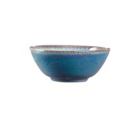 Stoneware Bowl 16cm Blue Reactive Glazed Dish Serving Soup Cereal Desserts 600ml