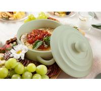 Stoneware Brie Cheese Baking Dish and Warmer with Lid - Oven Safe - Great for Charcuterie Board and Grazing Table Accessories - Perfect for Camembert, Baked Brie, Fondue, Dip - Oven Safe Ceramic Crock
