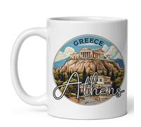 Stoneware Coffee Mug Athens Greece Modern Mug Classic Tea Cups for Everyday Festive Women