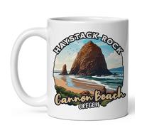 Stoneware Coffee Mug Haystack Rock Cannon Beach Oregon with Handle Tea Mugs Novelty Tea Cups for Friends Office Coworkers