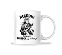 Stoneware Coffee Mug Reading Because Murder is Wrong Design Ceramic Coffee Mug with Handle Tea Cups for Festive Men Hot Brew