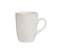 Stoneware Dinner Set Mix & Match Tableware Plates, Bowls & Mugs Set with Festive Snowflake Design Dishwasher/Microwave Safe Dinner Table Christmas Crockery (2, Mugs)
