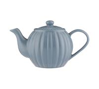 Stoneware Teapot Bluebell Fluted 6Cup Traditional Serving Tea Pot Container 1.1L