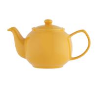 Stoneware Teapot Mustard Yellow 6 Cup Traditional Serving Tea Pot Container 1.1L