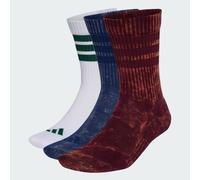 adidas Unisex 3 Stripes Cushioned Crew Stone Wash 3 Pair Pack Socks, maroon/dark blue/white/collegiate green, M