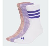 adidas Unisex 3 Stripes Cushioned Crew Stone Wash 3 Pair Pack Socks, magic lilac/magic mauve/white/Pure Purple, L