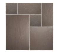 Stonewise Autumn Brown Riven Sandstone Mixed Patio Paving Slabs ,18mm, Full Pack ,71 Slabs, Durable Outdoor Paving For Gardens And Pathways