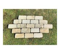 Stonewise Fossil Mint Tumbled Sandstone Setts 100×200mm - Natural Cobble Blocks for Driveway & Patio - Split Pack Covers 6m² (300 Setts)
