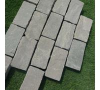 Stonewise Kandla Grey Riven Sandstone 100X200 Blocks , Pack Of 100 ,natural Stone Pavers For Driveway Borders, Garden Paths And Patio Edging