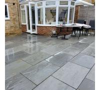 Stonewise Kandla Grey Riven Sandstone Paving Slabs 600X900mm , Full Pack 33 Slabs, Durable Outdoor Stone For Pathways And Landscaping