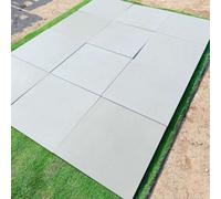 Stonewise Kandla Grey Smooth Sandstone Paving Slabs 600X600mm , Full Pack 45 Slabs, Sawn Edged Natural Stone For Patios And Garden Paths