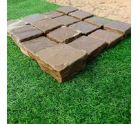 Stonewise Raj Green Tumbled Sandstone 100X100mm , Pack ,900 Setts , Natural Stone For Paving Areas, Patios And Garden Landscaping