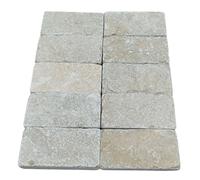 Stonewise Tandur Yellow Tumbled Sandstone Setts 100×200mm - Natural Driveway & Patio Cobble Blocks - Split Pack Covers 6m²