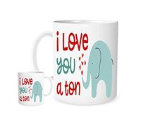 Stoneys Badges I Love You A Ton. 11oz Ceramic Valentines Mug for Tea or Coffee