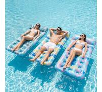 Stonful 3 Pack Inflatable Pool Float Mat, Giant Pool Floats Adult Size with Headrest, Lake Float Raft Water Lounger, Multi-Purpose Swimming Pool Floats for Pool Party, Summertime Beach