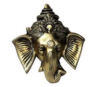 StonKraft 100% Brass Embossed Ganesh Scultpure Wall Hanging for Wall or Door Decor