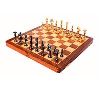 StonKraft 14" X 14" Collectible Wooden Folding Chess Game Board Set+Brass Pieces (Delivery < 7 Days)