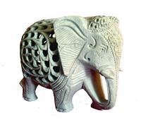 StonKraft 5" Indian Handmade Marble Soapstone Elephant - Baby Inside Mother's Tummys