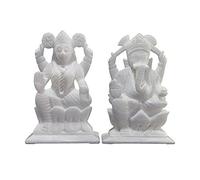 StonKraft - 7" (BIG SIZE) - Ganesh Laxmi Idol - Marble Lord Ganesh Ganpati Ganesha Laxmi Lakshmi Idol, Statue, Murti, Sculpture