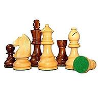 StonKraft Collector Edition Wooden Chess Pieces Chess Coins Pawns Chessmen Figurine Pieces (3" Brown)