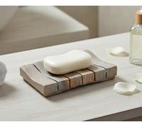 Stonkraft Natural Water Absorbent & Rigged Soap Dish Soap Holder made of Natural Rainbow Stone - Unique Bath Bathroom Accessories (Vertically Ridged)