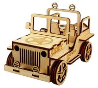 StonKraft Wooden 3D Puzzle Military Jeep - Desk Organizer, Pen Stand, Card Holder - Easy to Assemble