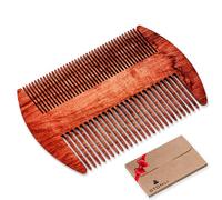 STONLI Metal Beard & Moustache Comb for Men - Compact Credit Card Size, Pocket-Friendly, Lightweight 31.4g (Brownwood)