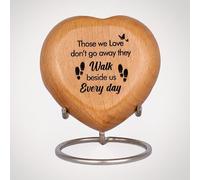 STONLIF Beechwood Heart-Shaped Memorial Urn for Adult Ashes - Natural Wood, Those We Love Don't Go Away