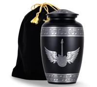 STONLIF Cremation Urns for Human Ashes Adult Male Female - 200 Lbs Decorative Men Urn - Burial, Funeral Urns for Dad, Men, Human Ashes - Guitar Wings, Large