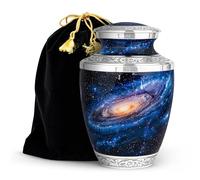 STONLIF Galaxy Theme Cremation Urn - Deep Cosmos Urne for Adult Ashes - Celestial Design Funeral Casket - Large Aluminum Memorial