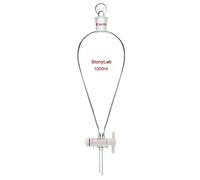 StonyLab 1 L Borosilicate Glass Heavy Wall Conical Pear-Shaped Separatory Funnel with 24/29 Joint