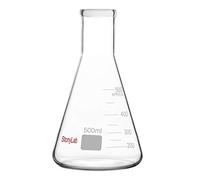 stonylab 1-Pack Glass 500ml Heavy Wall Narrow Mouth Erlenmeyer Flasks with Heavy Duty Rim (500ml Fits with StonyLab 8# Rubber Stopper)