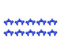 StonyLab 10pcs 19mm Blue Plastic Joint Clips, 19/22 or 19/26 Joint Glass Standard Conical Interface Clip, Lab Accessory
