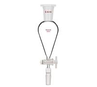 stonylab 125 mL Conical Pear-Shaped Separatory Funnel with PTFE Stopcock, Heavy Wall Borosilicate Glass, Top & Lower 24/40 Joints - Lab Liquid Separation