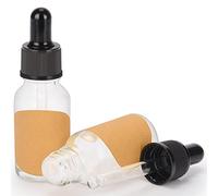 stonylab 15 ml 2-Pack Glass Dropper Bottle, Transparent Empty Bottle with Glass Dropper, Inner Plug and Label for Laboratory Solutions