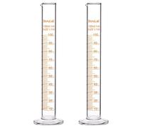 StonyLab 2-Pack Borosilicate Glass 100ml Heavy Wall Graduated Cylinder Measuring Cylinder, 100ml