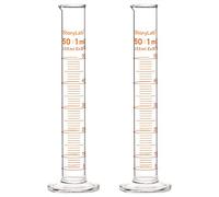 StonyLab 2-Pack Borosilicate Glass 50ml Heavy Wall Graduated Cylinder Measuring Cylinder - 50ml