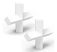 StonyLab 2 Pack Cross Shape Magnetic Stirrer Stir Bar, 40 x 10 mm PTFE-Coated White Stir Mixer