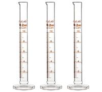 StonyLab 3 Pack Borosilicate Glass Heavy Wall Graduated Cylinder Measuring Cylinder, 10ml
