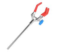 StonyLab 3 Prong Swivel Clamp, Universal Lab Accessory, Sturdy Extension Clamp with 7 inch Rod, Non-Slip Rubber Jaws, Maximum Grip Size 3.54 inch