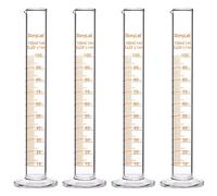 StonyLab 4-Pack Borosilicate Glass 100ml Heavy Wall Graduated Cylinder Measuring Cylinder, 100ml