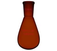 stonylab Amber Borosilicate Glass 100 ml Heavy Wall Single Neck Recovery Flask with 24/40 Outer Joint, Ideal for Rotary Evaporation, Distillation, and Lab Applications