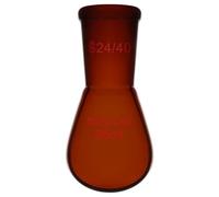 stonylab Amber Borosilicate Glass 25 ml Heavy Wall Single Neck Recovery Flask with 24/40 Outer Joint, Ideal for Rotary Evaporation, Distillation, and Lab Applications