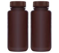 stonylab Amber Wide Mouth Reagent Bottle, 500 ml, PP Screw Cap, 2 Pack, Durable and Chemical Resistant Laboratory Supply