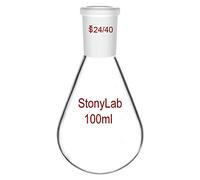 StonyLab Borosilicate Glass 100ml Heavy Wall Single Neck Recovery Flask Rotary Evaporator Flask, with 24/40 Outer Joint, 100ml