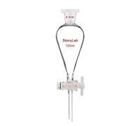 StonyLab Borosilicate Glass 125ml Heavy Wall Conical Separatory Funnel with 19/26 Joints and PTFE Stopcock, 125ml