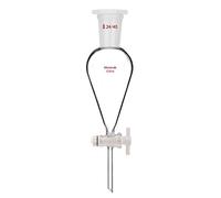 StonyLab Borosilicate Glass 125ml Heavy Wall Conical Separatory Funnel with 24/40 Joints and PTFE Stopcock, 125ml