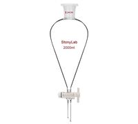 stonylab Borosilicate Glass 2000 ml Heavy Wall Conical Separatory Funnel with 24/29 Joints and PTFE Stopcock, 2000 ml